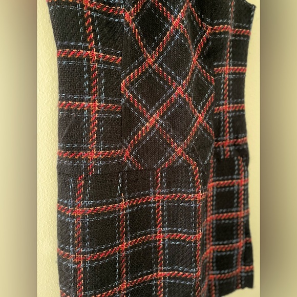 Shoshanna Adelia Cambridge Plaid Tweed Sleeveless Dress - Picture 3 of 6